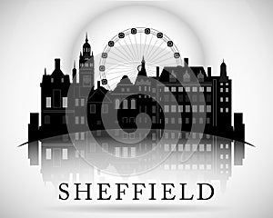 Modern Sheffield City Skyline Design. England photo