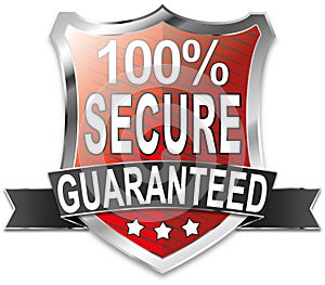 SSL 100% secure online shopping shield web icon badge