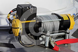 Modern ship`s winch