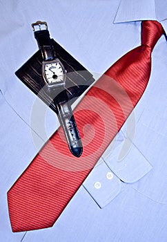 Modern shirt with red tie