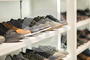 Modern shoes in a store