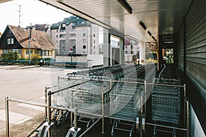 MOdern shopping area with shoping carts