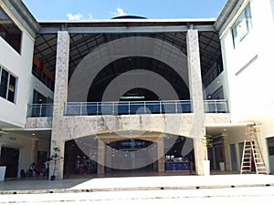 Modern shopping center building in the Bavaro district of Punta Cana