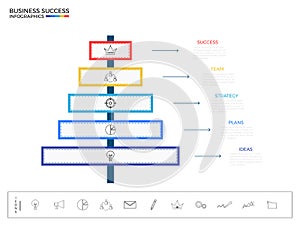 Modern signpost infographics elements. Successful business concept infographic template.