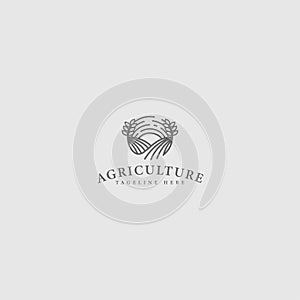 Modern silhouette AGRICULTURE land logo design