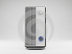 Modern silver computer tower