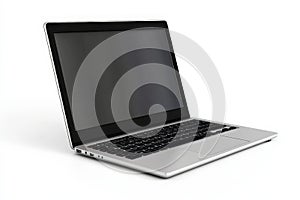 Modern Silver Laptop on White Background