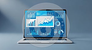 Digital Business Analytics Dashboard on Laptop Screen