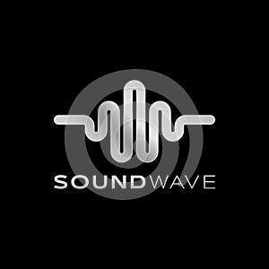 Modern Silver Sound Wave Design Icon Symbol Design Template