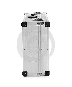 Modern silver suitcase