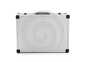 Modern silver suitcase