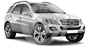 Modern silver suv car