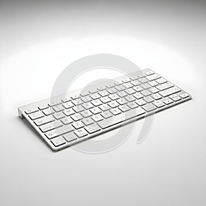 Modern Silver Wireless Keyboard on White Background