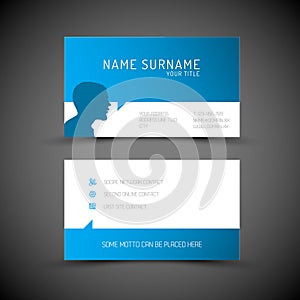 Modern simple blue business card template with user profile