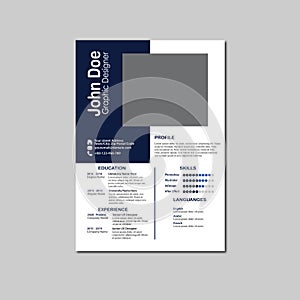 Modern Simple Blue Resumes Mockup