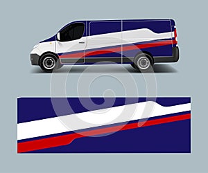 Modern simple design for van graphics vinyl wrap template vector photo