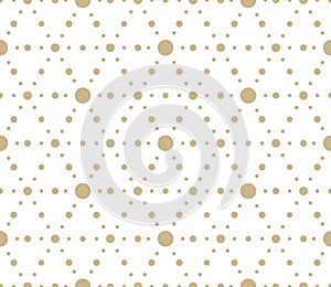 Modern simple geometric vector seamless pattern with gold flowers, line texture on white background. Light abstract photo