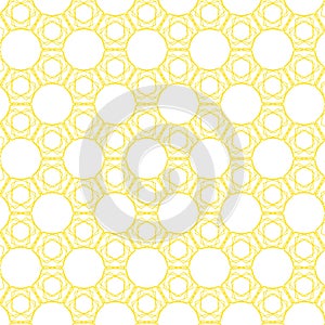 Modern simple geometric vector seamless pattern with gold line texture on white background.