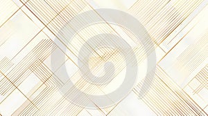 Modern simple geometric vector seamless pattern with gold line texture on white background.