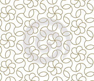 Modern simple geometric vector seamless pattern with gold line texture on white background. Light abstract floral