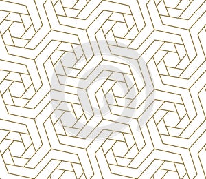 Modern simple geometric vector seamless pattern with gold line texture on white background. Light abstract wallpaper