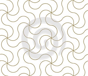 Modern simple geometric vector seamless pattern with gold line texture on white background. Light abstract wallpaper