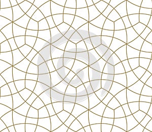 Modern simple geometric vector seamless pattern with gold line texture on white background. Light abstract wallpaper