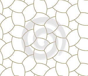 Modern simple geometric vector seamless pattern with gold line texture on white background. Light abstract wallpaper