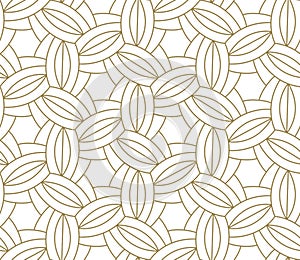 Modern simple geometric vector seamless pattern with gold line texture on white background. Light abstract wallpaper