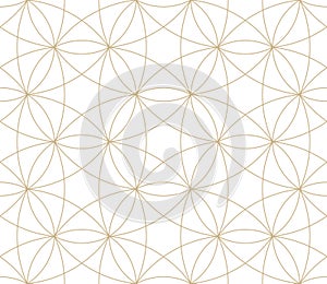 Modern simple geometric vector seamless pattern gold line texture on white background. Light abstract wallpaper, bright