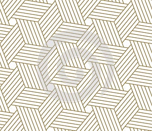 Jednoduchý vektor bezešvý vzor zlato linka na bílém. světlo abstraktní tapeta na plochu 