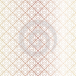 Modern simple geometric vector seamless pattern with gold line texture on white background seamless