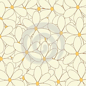 Modern simple geometric vintage seamless pattern with gold flowers