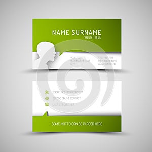 Modern simple green business card template with user profile