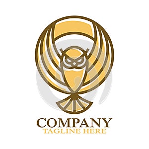 Modern simple owl letter O logo