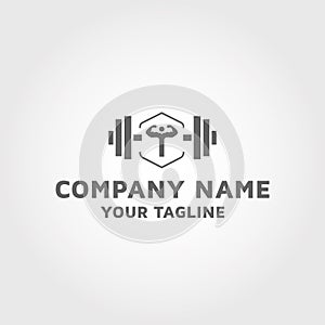 Modern and simple Physical Fitness vector logo design