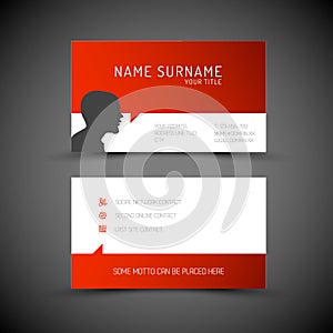 Modern simple red business card template with user profile