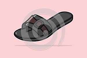 Modern Simple Women Slipper Shoe vector illustration. Beauty fashion objects icon concept. Girls fashion slipper vector design