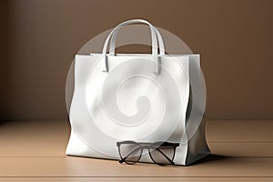 Modern simplicity Packaging bag mockup in white with understated shades