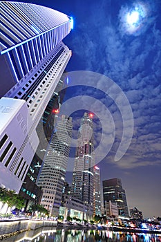 Modern Singapore city night view photo