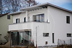 Modern single-family house, flat roof