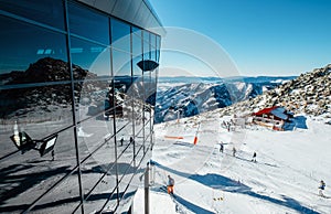 Modern ski areal in Tatra Mountain photo