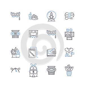 Modern skills line icons collection. Communication, Collaboration, Adaptability, Creativity, Innovation, Critical