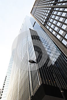 Modern Skyscraper. Bottom Up View. Chicago . Windy city