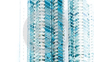 Modern skyscraper building exterior - abstract real estate con