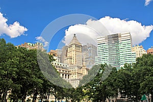 Modern skyscraper buildings in the city of New york