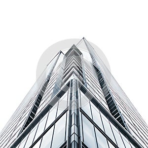 Modern skyscraper isolated on white created with Generative AI. Big office building.