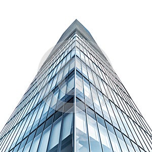 Modern skyscraper isolated on white created with Generative AI. Big office building.