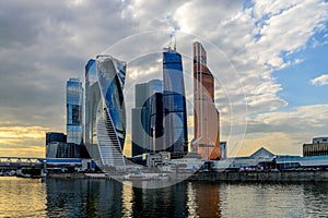 Modern skyscrapers buildings in Moscow City. Moscow International Business Center.