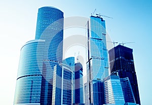 Modern skyscrapers business centre